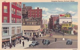 Portland Maine ME Congress Square Postcard D38 - £2.24 GBP