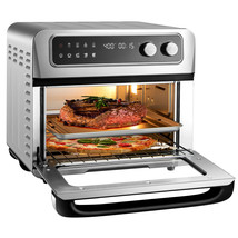 21 QT Air Fryer Toaster Oven Countertop Hot Air Convection Oven Combo Silver - £148.00 GBP