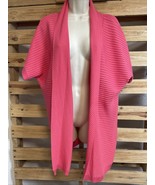 Lee &amp; Nicole Coral Batwing Short Sleeve Open Cardigan Sweater Size L KG JD - €17,25 EUR