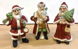 Whimsical Christmas Ceramic Santa Figurine Trio - $9.97