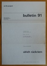 Art &amp; Project # ULRICH RÜCKRIEM # Bulletin 91, 1975, mint-- - $52.91