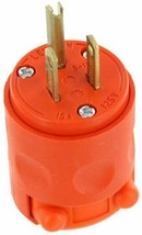 Leviton 515PV-OR 15 Amp 125V Grounding Plug, Orange - $14.24