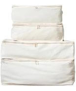 Soft Canvas Storage Bags with Zipper Thick Breathable, Comforter Organiz... - €17,54 EUR+