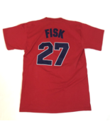 Carlton Fisk Boston Red Sox 27 Cooperstown Collection Red T Shirt Size L... - $54.31 CAD