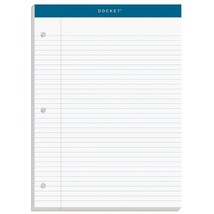 TOPS Docket Writing Pad, 8-1/2&quot; x 11-3/4&quot;, College Rule, White Paper, 3-Hole Pun - £23.97 GBP