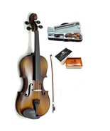 Holiday SALE New 1/16 Size Solid Violin w Lightweight Case Rosin and Bow - £48.06 GBP