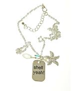 Shell Yeah! Silver Tone Necklace 16 inch Chain - $332.28 MXN