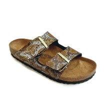 Birkenstock Arizona Sandals Womens Size 9-9.5 EU 40 Snake Brown NARROW Fit - £95.87 GBP