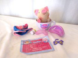 Toy Teck Flocked Teacup Piggies Pink Pig Talks 6” Jade with Cup  Vintage - £13.21 GBP