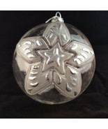 Vintage Clear Glass Christmas Tree Ornament STAR Snow Globe Ball Transpa... - £9.84 GBP