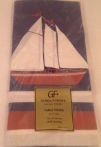 Table Cover SAILBOAT Paper Nautical  Gordon Fraser USA made NIP Vintage 60x102 - £10.92 GBP