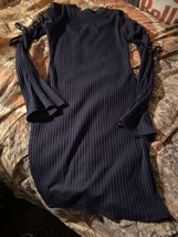 Unbranded Spider Black Striped Lace Up Sleeve  Dress Size S - $15.84