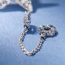 2019 Winter Release S925 Sterling Silver Clear Sparkle Safety Chain Charm - $19.60