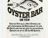 Fred&#39;s Fish House &amp; Oyster Bar on Yew Menu Yew St at Kitsilano Beach Van... - £17.25 GBP