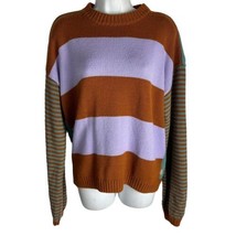 brixton caramel stripe LACEY Pullover Sweater Size L - $24.74