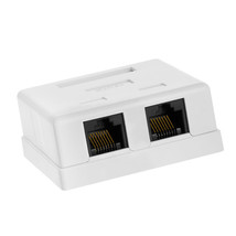 2-Port (Dual Port) Cat5E Rj45 Utp Ethernet Surface Mount Box W/ Keystone... - $19.99