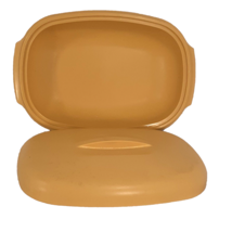 Tupperware Vintage Harvest Gold Serving Dish With Sit on Top Lid - $11.26