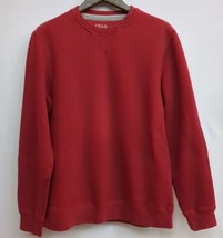 IZOD Men&#39;s Red Sweater Long Sleeve Crew Neck Pullover Cotton Blend Size Medium - £10.64 GBP