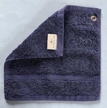 Sferra BELLO Cotton Washcloth/Face Towel (1) Dark Blue with Grommet 12x1... - $17.72