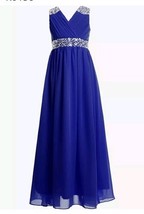 FAIRY COUPLE Girl&#39;s Embellished V-Neck Formal Dress Prom Jr Bridesmaid S... - $27.70 CAD