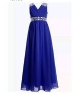FAIRY COUPLE Girl&#39;s Embellished V-Neck Formal Dress Prom Jr Bridesmaid S... - $20.30