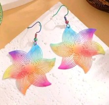 Colorful Windmill Flower Dangle Earrings  - $13.37