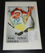 1957 Wake Forest vs Virginia UVA Football Framed 10x14 Poster Official Repro - £39.56 GBP