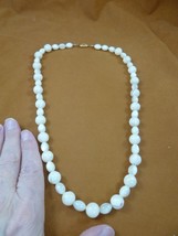 (v461-46) 12mm White Mother of Pearl pearls beaded 24&quot; Necklace JEWELRY - £55.91 GBP