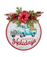 Pioneer Woman ~ Round ~ Wooden Plaque ~ HAPPY HOLIDAYS ~ Vintage Truck ~... - €38,65 EUR