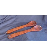 Vintage Hand Crafted Wooden Fork &amp; Spoon Set - 14 inches / Wall Decor / ... - €6,40 EUR