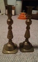 Vintage Pair Brass Cadlesticks Candle Holders 9 1/4 Tall - £14.63 GBP
