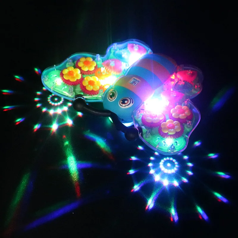 Funny Electric Transparent Gear Simulation Butterfly Walking Lights Music - £15.14 GBP