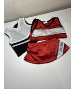BABW 2016 Red Cheerleading Uniform Build A Bear 3 PCs Extra Black /White... - $6.86 CAD