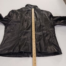Women's Genuine Leather Black Full Zip Pockets Jacket Measured Chest 40" image 6