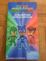 PJ Masks Valentines Day Cards 32 Count 32 Tattoos-Brand New-SHIPS N 24 H... - $350.48 MXN