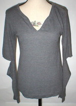 NWT New Womens Sweater USA Joes Jeans Collection Slit Elbow M Dark Gray Thermal - £139.21 GBP