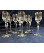 Vintage Set of Sherry Glasses 10 pcs set glassware with crystal cut design - £78.10 GBP
