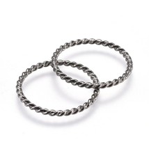 10 Ring Charms Black Gunmetal Linking Rings Textured Pendants Large Ring... - £3.18 GBP
