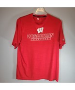 Wisconsin Badger Shirt Mens Large Red Tee Russell Athletic NCAA Football... - £10.76 GBP