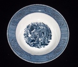 Vintage 9 &quot; Blue CURRIER &amp; IVES Vegetable Serving Bowl &quot;Maple Sugaring&quot;~Royal - £9.48 GBP
