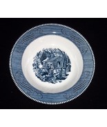 Vintage 9 &quot; Blue CURRIER &amp; IVES Vegetable Serving Bowl &quot;Maple Sugaring&quot;~... - $226.75 MXN
