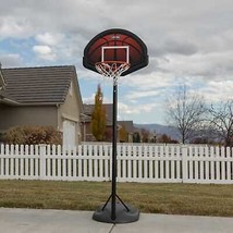 Outdoor Basketball Hoop Adjustable Kids Youth Portable Classic Rim Black Orange - £98.49 GBP