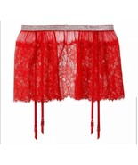VICTORIA&#39;S SECRET Red XS/S VERY SEXY SHINE STRAP LACE SKIRT w/ GARTERS S... - $12.73 CAD