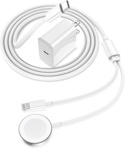 6FT Charger Compatible With iPhone and iWatch，2in1 Wireless Magnetic Fast Charge - £12.40 GBP