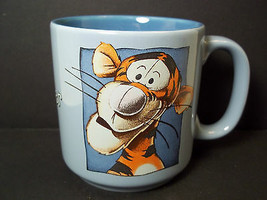 Disney ceramic coffee mug TIGGER 2 panels Blue with darker interior 12 oz - £6.16 GBP