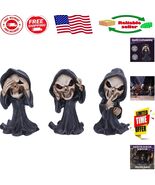 Hand-Painted Grim Reaper Figurines - See No Evil Hear No Evil Collectibles - $922.97 MXN