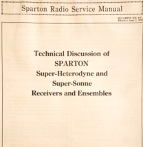 1931 Sparton Radio Service Manual Technical Discussion Booklet Bulletin ... - $24.99