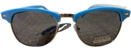 Classic Sunglasses Blue and Silver Frame Fashion Gray Lens - $7.52