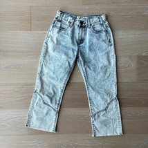 One Teaspoon Kicks Mid Waist Cropped Kick Flair Jeans Acid Wash - $38.69