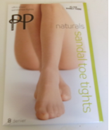 Pretty Polly Naturals sandal toe tights Size XL Barely there PPAPA5 8 De... - $308.25 MXN
